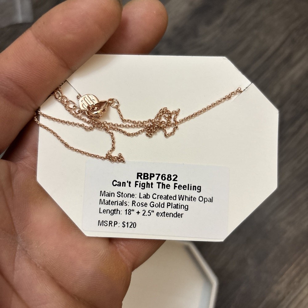 RBP7682 Can't Fight The Feeling  Rose Gold Plating Necklace - Picture 2 of 9